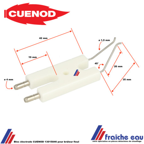 bloc électrode CUENOD 13015846 pour brûleur fioul