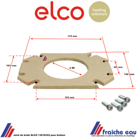 Joint de bride ELCO 13018322 pour brûleur en fibre de céramique