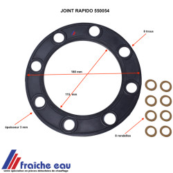 joint 550054 de trappe de visite de boiler RAPIDO  DIBO 150 T avec rondelles, flanschdichtung für tief-warmwasserspeicher