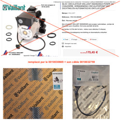 bloc circulateur VAILLANT 0020020023 pompe de chaudière, remplacé par le 0010030669 + son câble 0010032759