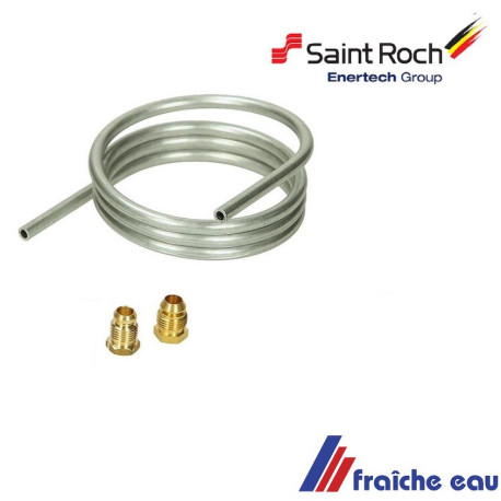 tube de veilleuse diamètre 6 mm de remplacement avec 3 écrous pour bloc gaz de chaudiere saint roch