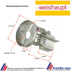 Déflecteur, accrocheur de flamme WEISHAUPT 24105014112 pour brûleur WL5/1 LN sur chaudière WTU