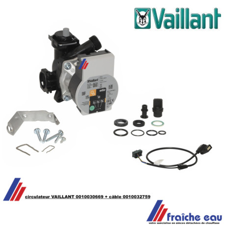bloc circulateur VAILLANT 0020020023 pompe de chaudière, remplacé par le 0010030669 + son câble 0010032759