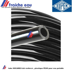 tube SOCAREX 4/4  LDPE couronne de 100 mètres , tuyau EUCALENE type PE 40 série BSR renforcée pour alimenation et réseau d' eau