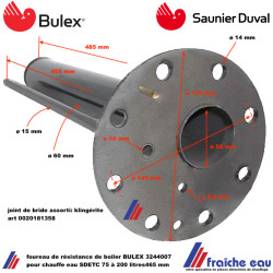 fourreau, bride pour résistance stéatite BULEX 3244007 pour chauffe eau électrique en acier émaillé