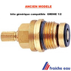 tête de robinet 1/2" a joint  universelle pièce générique compatible pour robinet mélangeur grohe