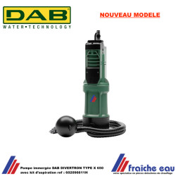 pompe immergée  DAB DIVERTRON totalement silencieuse et à grand débit  à ottignies, jodoigne, gembloux, genval, la Hulpe 
