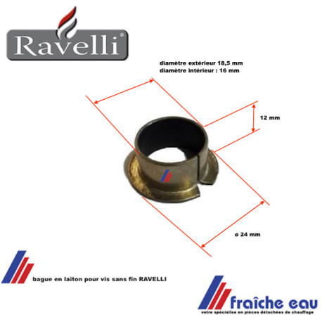 bague en laiton pour vis sans fin RAVELLI, buselure de centrage ref: 66094