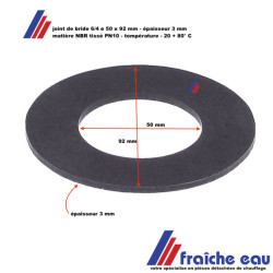 joint NBR tissé pour épaulement de bride filetée  6/4" - ø 50 x 92 mm