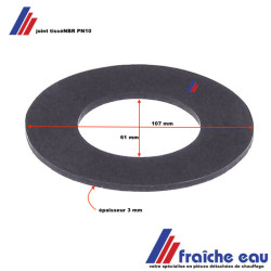 joint NBR tissé pour épaulement de bride filetée  8/4" - ø 61 x 107 mm