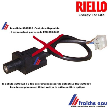 cellule RIELLO 3007492  n'est plus disponible pour le relais MO550  fabriqué avant fin 2017 , remplacé par le FEC-300-8461