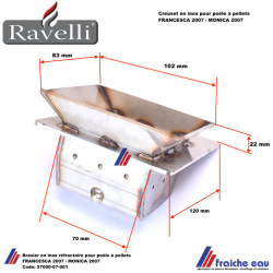 brasier en inox, cendrier , foyer pour la combustion du poêle à pellets RAVELLI ECOTECK 