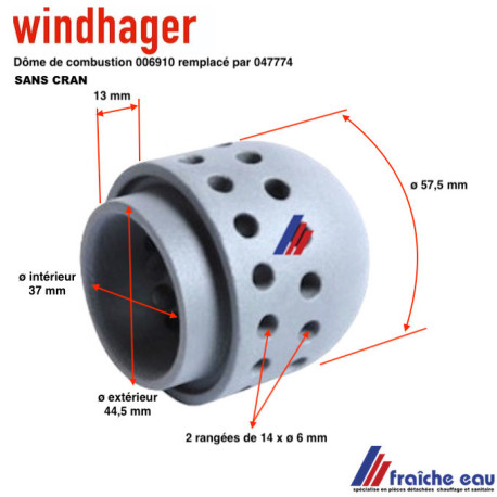 dôme de diffusion d'air primaire pour le foyer de chaudière à pellets WINDHAGER art: 006910  primärluftdorn keramik