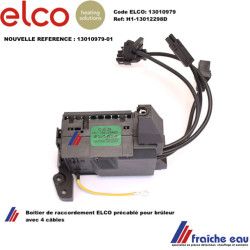 cassette, boîtier  de raccordement ELCO précablé pour brûleur fioul 