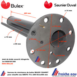 fourreau bride pour résistance stéatite BULEX 3244007 pour chauffe eau électrique SDETC de 75 à 200 litres