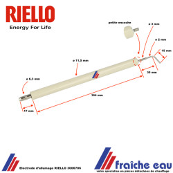 Electrode d'allumage, haute tension RIELLO 3006706 pour brûleur à gaz soufflé