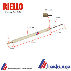 Electrode d'ionisation RIELLO 3006709 pour brûleur à gaz soufflé