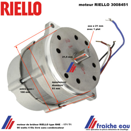 moteur de brûleur à mazout RIELLO 3008451 en échange standard livraison France Luxembourg 