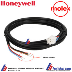 câble MOLEX  avec 3 ou 4 fils pour vanne melangeuse HONEYWELL VC 40 à VC 6012