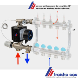 mélangeur pour chauffage par le sol, utilisation mixte avec intallation de radiateurs