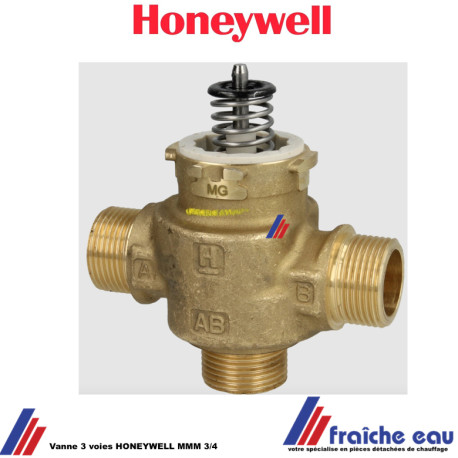 vanne de zone à 3 voies HONEYWELL VCZMG 6000 U, utilisation comme vanne melangeuse, ou d'inversion du fluide hydraulique