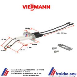 électrode d'allumage VIESSMANN 787312 pour chaudières VITOCROSSAL et VITODENS