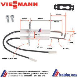 électrode d'allumage haute tension VIESSMANN art 7826515 pour chaudières VITODENS 19 kw