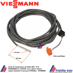 sonde de température NTC 10K VIESSMANN 7438702 - câble 5m