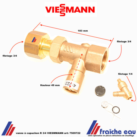 vanne à capuchon R 3/4 VIESSMANN art: 7509722