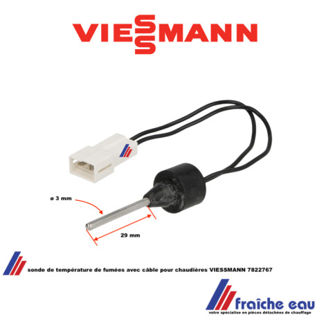 sonde de température de fumées avec câble pour chaudières VIESSMANN 7822767