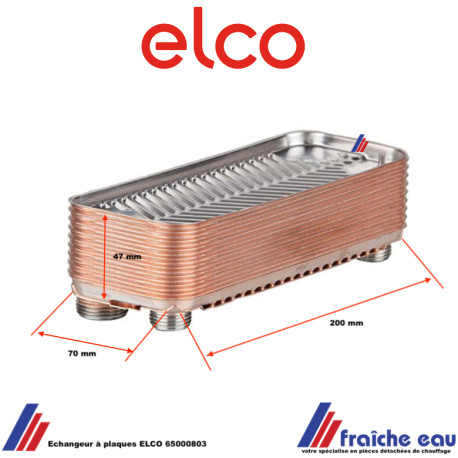 Echangeur à plaques ELCO 65000803 - 28 Kw pour chaudière SMARTRON ZEM 5-25 SEP