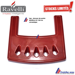top de poêle à pellets RAVELLI R 120 coloris noisette ou bordeaux, dessus de poêle en céramique