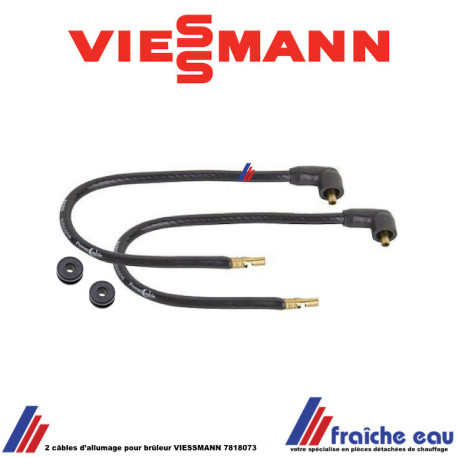 2 câbles d'allumage pour brûleur VIESSMANN VITOFLAME 100/200/300