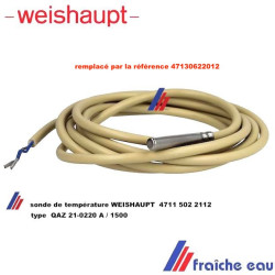 sonde de ballon WEISHAUPT 4711 502 2112 type QAZ 21-0220 , capteur de température pour WRD 02 pour ballond'eau chaude sanitaire