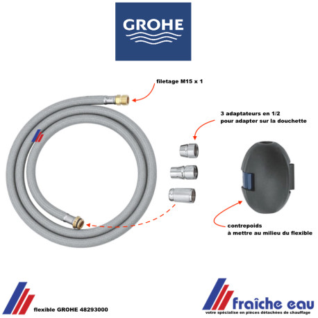 flexible de douchette GROHE 48293000 pour mitigeur d'évier