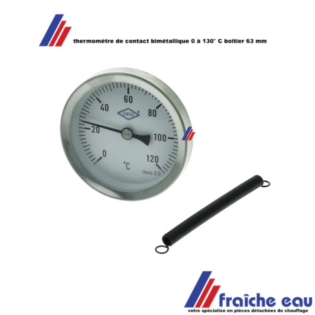 thermomètre de contact à fixer sur le tube sans doigt de gant, il mesure la température directement  au contact du tuyau 