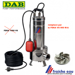 pompe monophasée DAB  FEKA 1000  inox,  avec flotteur de démarrage et arrêt automatique.