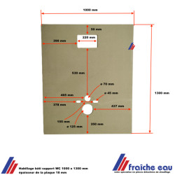 plaque en MDF hidrofuge, habillage pour toilette