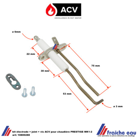kit électrode + vis + joints ACV PRESTIGE MK2 10800288